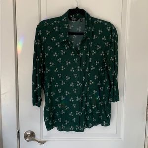 & Other Stories Green Floral Blouse